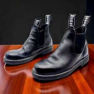 Rossi Black Leather Sz 5 Men's 7 Women's Unisex Boots Australia